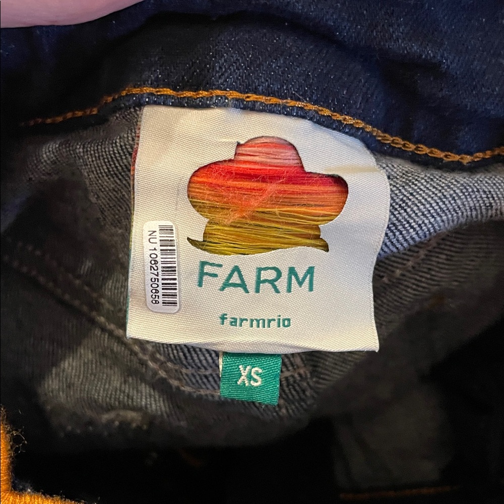 FARM Rio Dark Denim Wavy Trim Jumpsuit - Picture 7 of 7